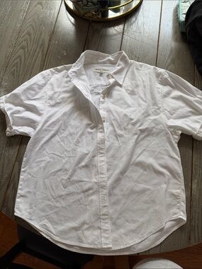 Denim Forum White Short-Sleeve Button-Down Shirt